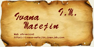 Ivana Matejin vizit kartica